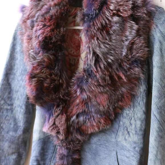 Leather and rabbit fur jacket - Picture 2 of 4